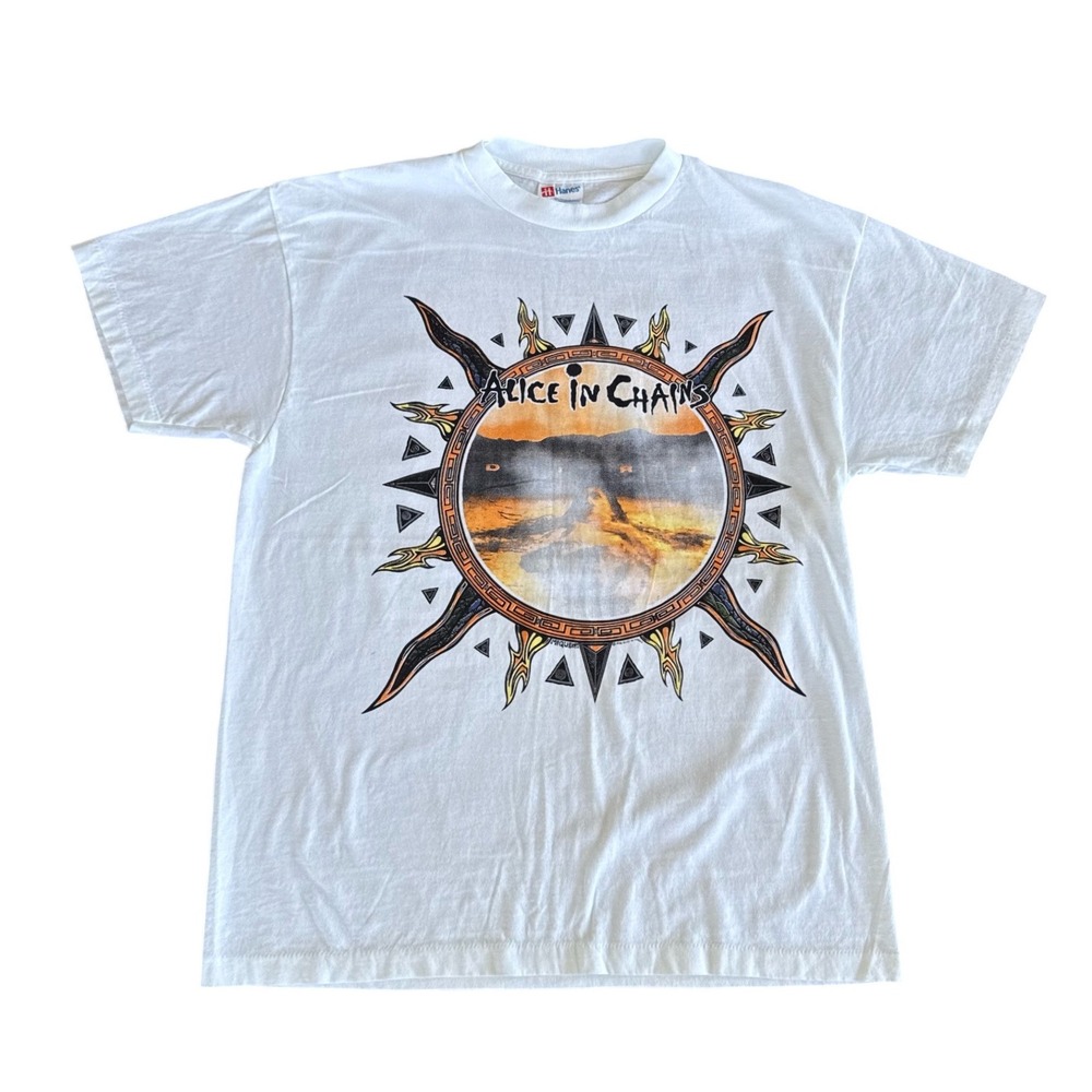 Vintage Alice In Chains Dirt Shirt Mens Size Large White Grunge Rock REPRINT